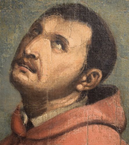 Volti di Santi in atteggiamento ieratico.